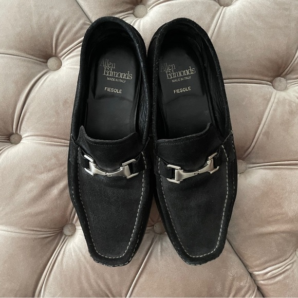 Men's Allen Edmonds Fiesole Loafers Black Suede Made in Italy 10 D - Picture 3 of 16